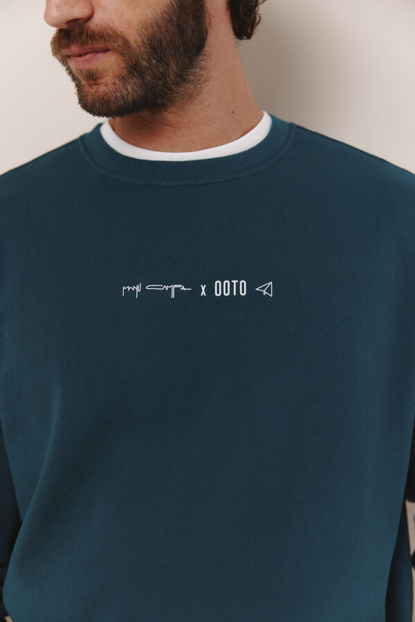 OOTO Sudadera Manu Campa x OOTO cuello caja Azul