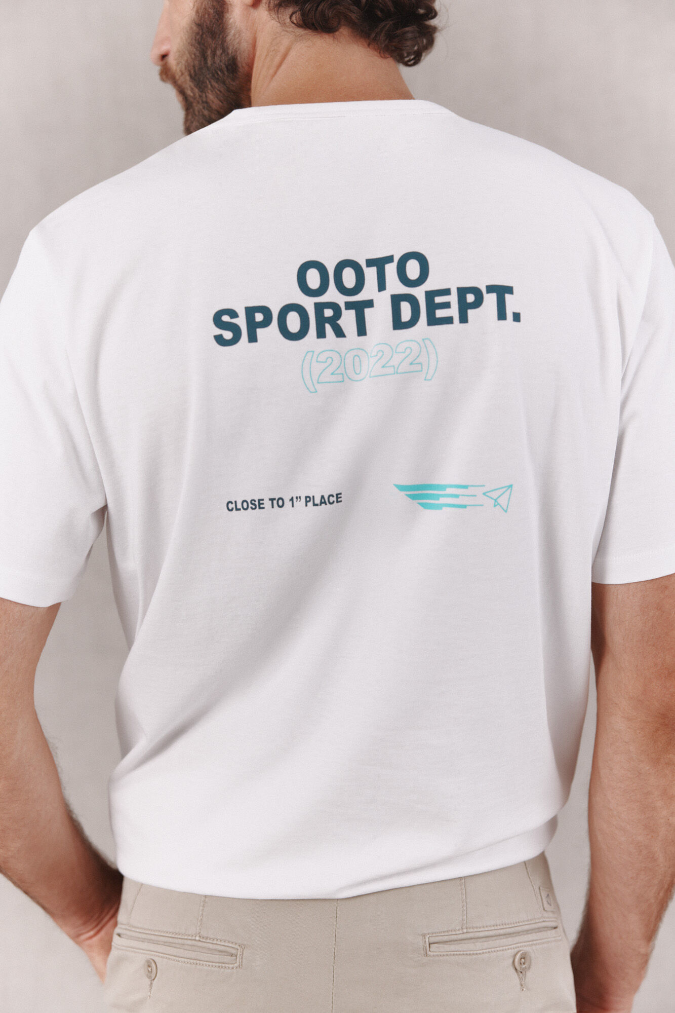 OOTO Camiseta gr&aacute;fica lavada Blanco