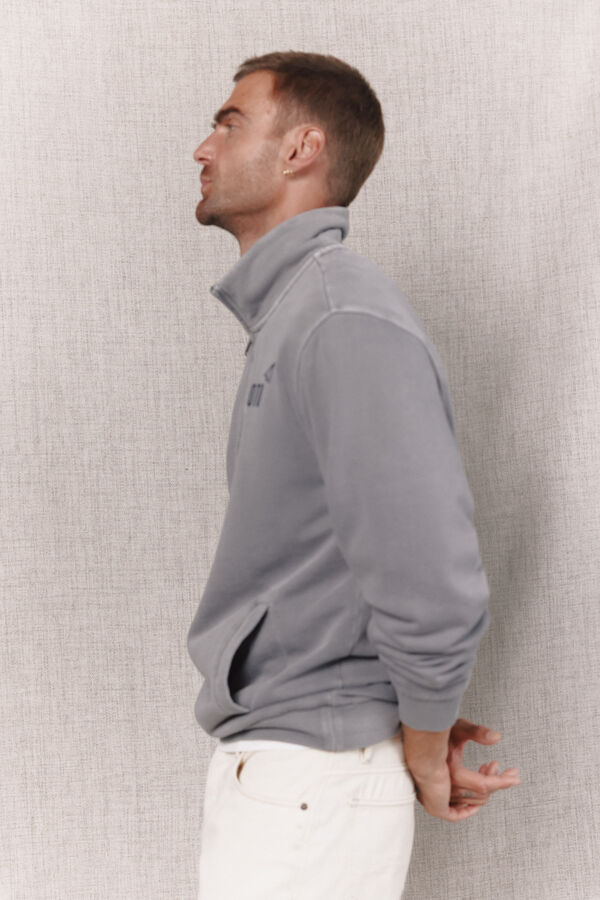 OOTO Sudadera cuello cremallera Gris