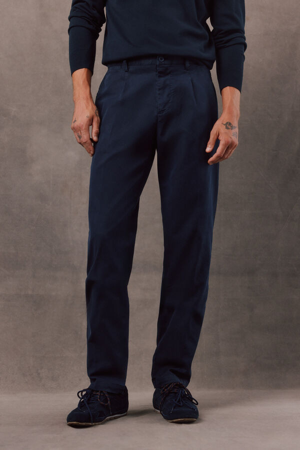 OOTO Pantal&oacute;n traje coordinado twill Azul marino