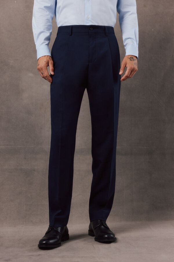 OOTO Pantal&oacute;n traje panama navy Azul marino