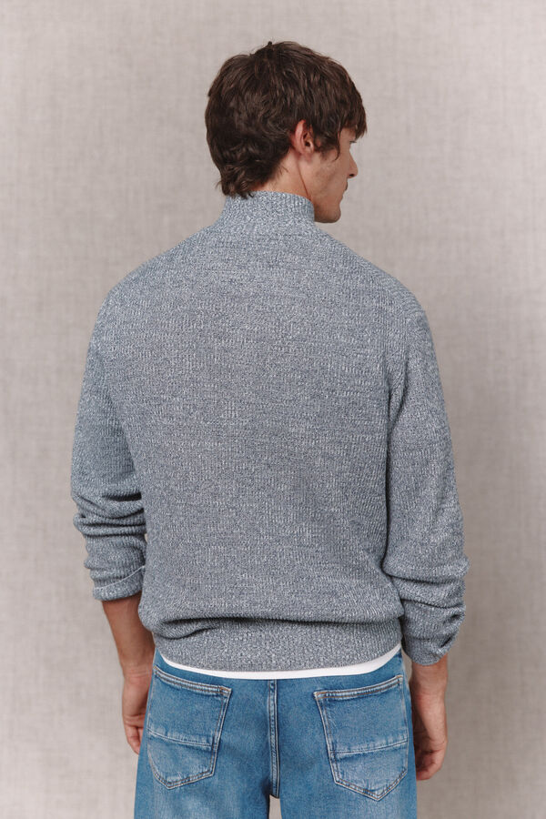OOTO Jersey torzal cuello camionero Azul oscuro