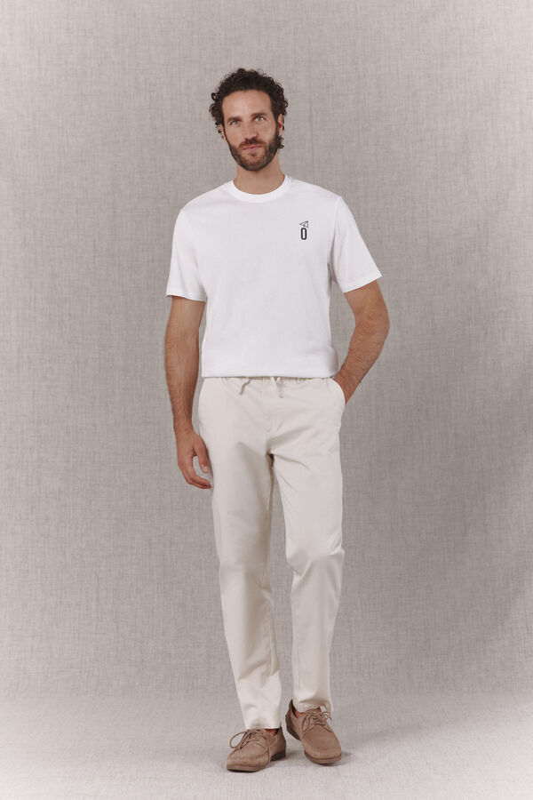 OOTO Camiseta b&aacute;sica lavada con estampado Blanco