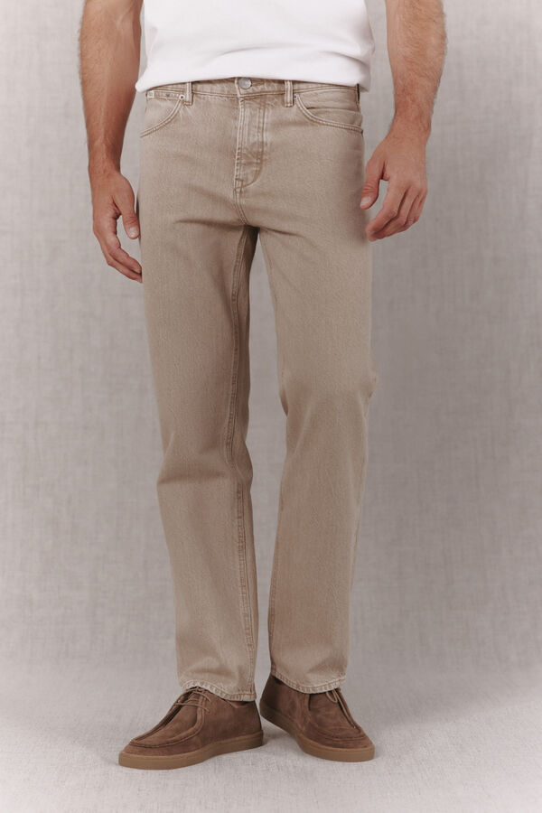OOTO Pantal&oacute;n vaquero straight fit Beige