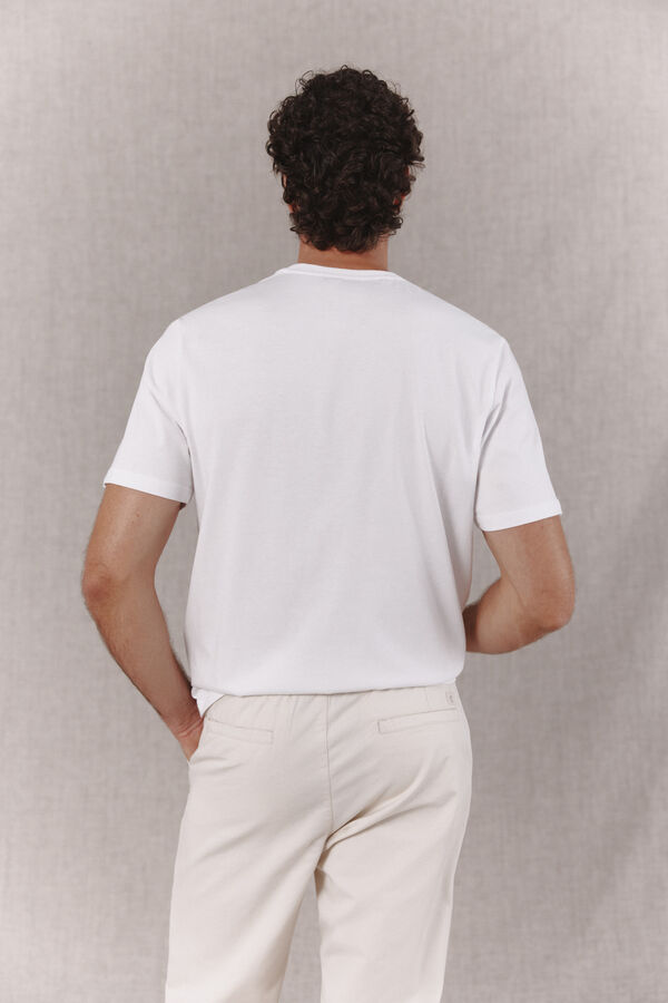 OOTO Camiseta b&aacute;sica lavada con estampado Blanco
