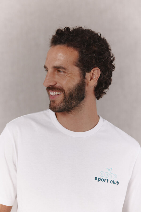 OOTO Camiseta gr&aacute;fica lavada Blanco