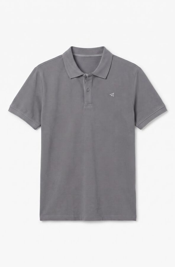 OOTO Polo pique lavado bordado avi&oacute;n Gris