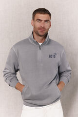 OOTO Sudadera cuello cremallera Gris