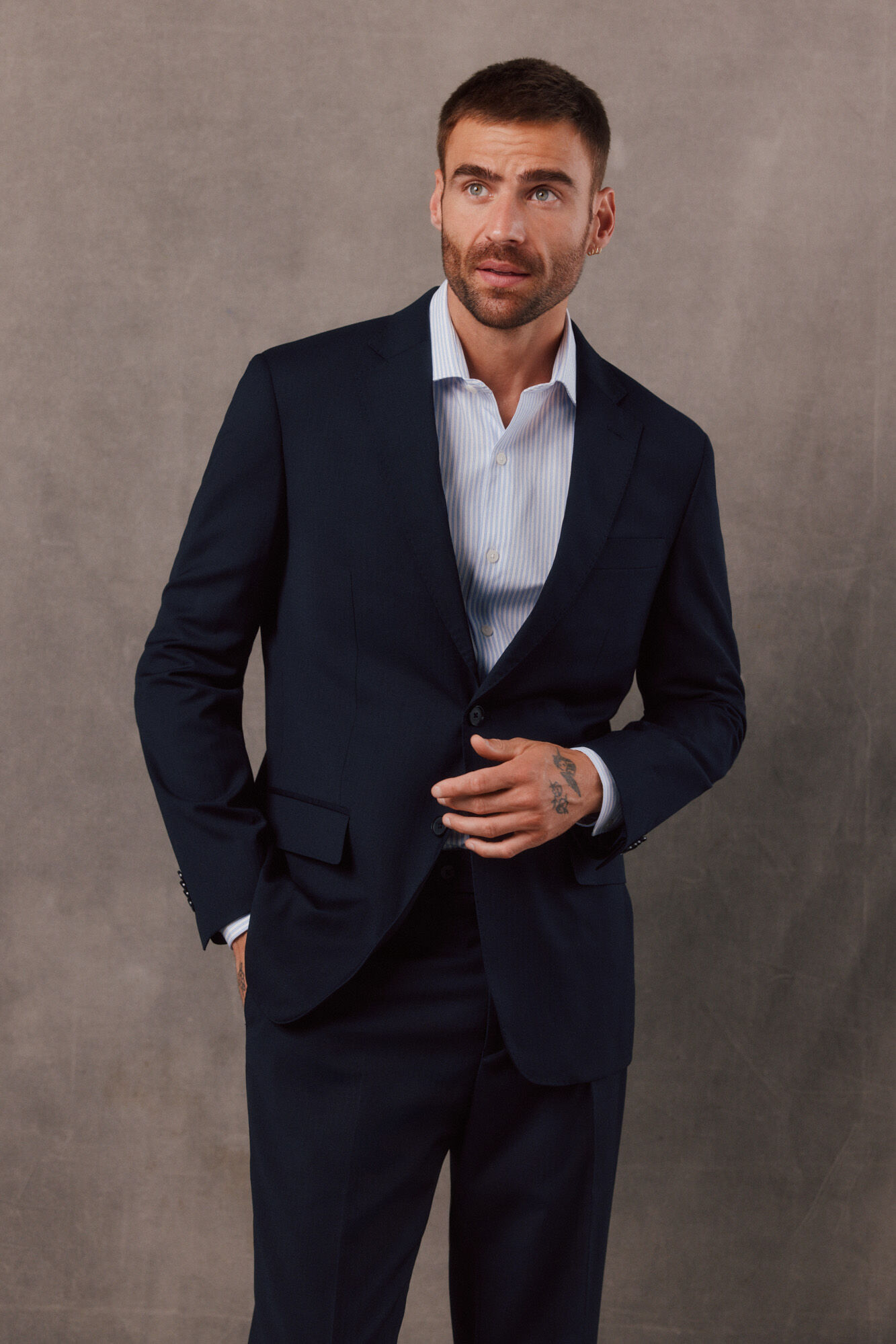 OOTO Americana traje espiga navy