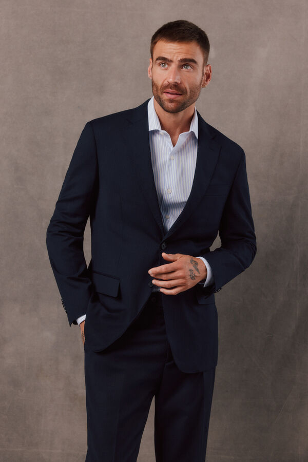 OOTO Americana traje espiga navy Azul marino