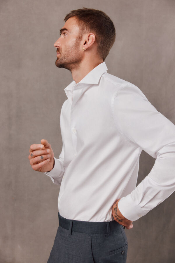 OOTO Camisa twill liso F&aacute;cil Plancha Blanco