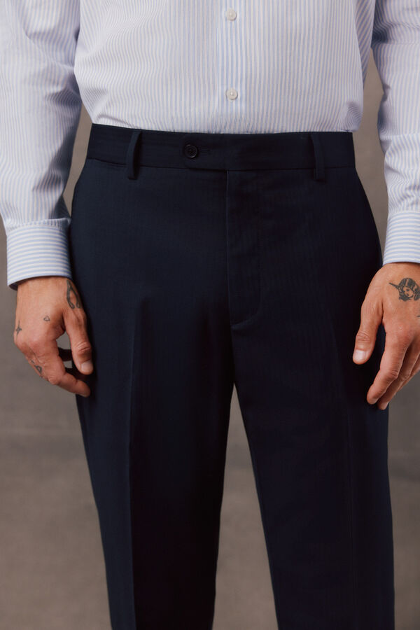 OOTO Pantal&oacute;n traje espiga navy Azul marino