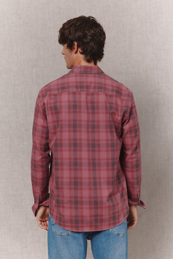 OOTO Camisa cuadros manga larga Granate