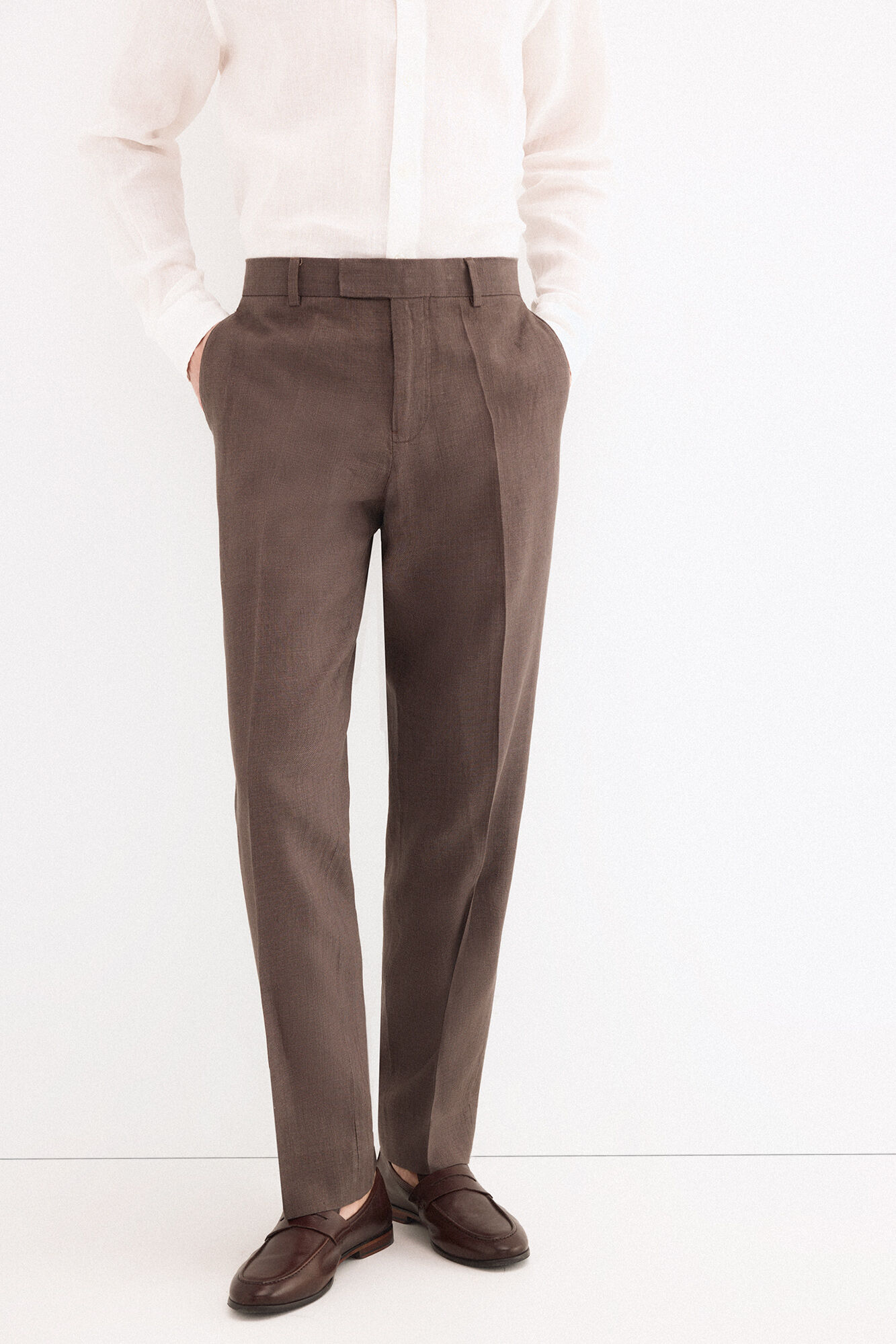 Pedro del Hierro Pantal&oacute;n coordinado mezcla lino