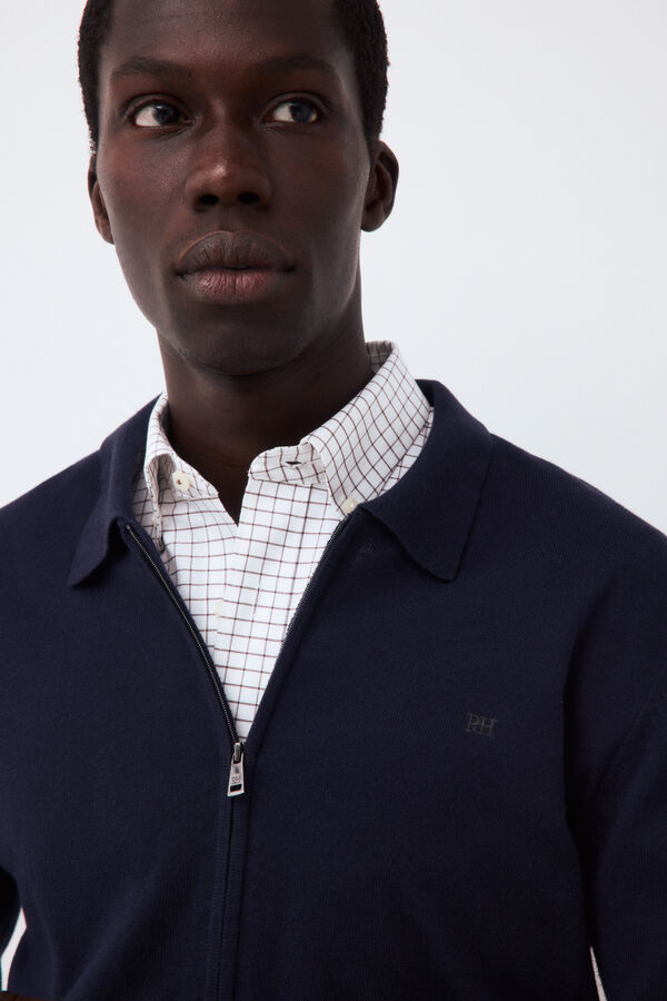 Pedro del Hierro C&aacute;rdigan algod&oacute;n seda cashmere Azul