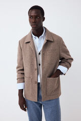 Pedro del Hierro Sobrecamisa punto melange Beige