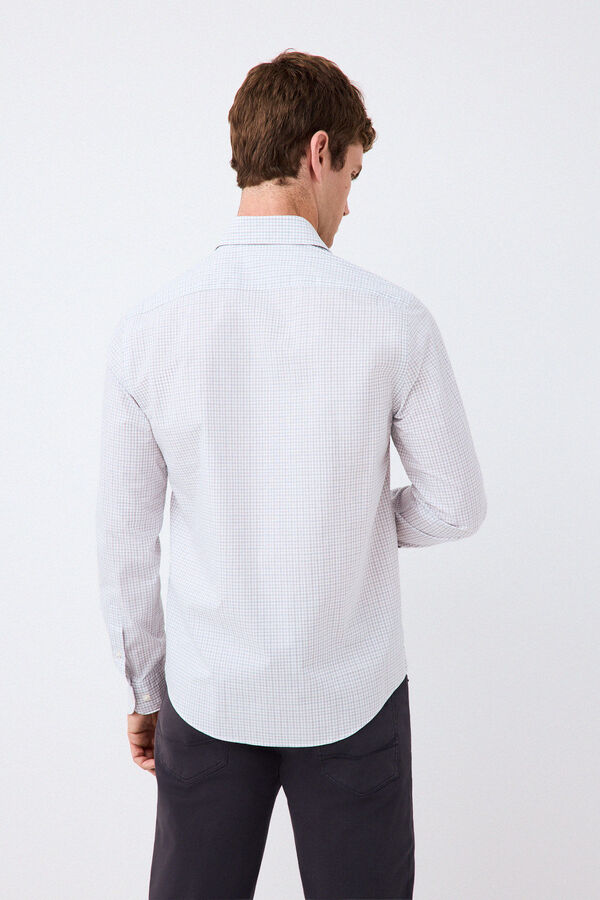 Pedro del Hierro Camisa vestir cuadros non iron + antimanchas slim fit Gris