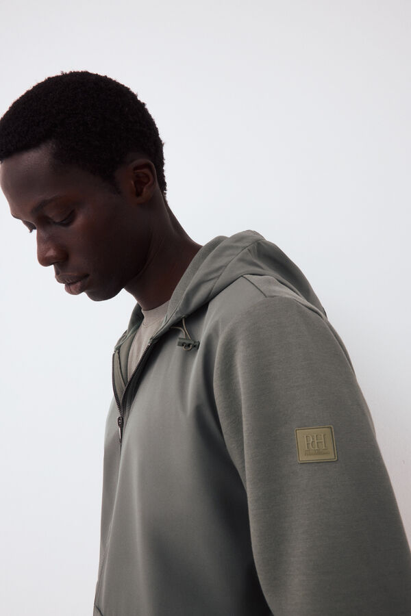 Pedro del Hierro Cardigan t&eacute;cnico con capucha Verde