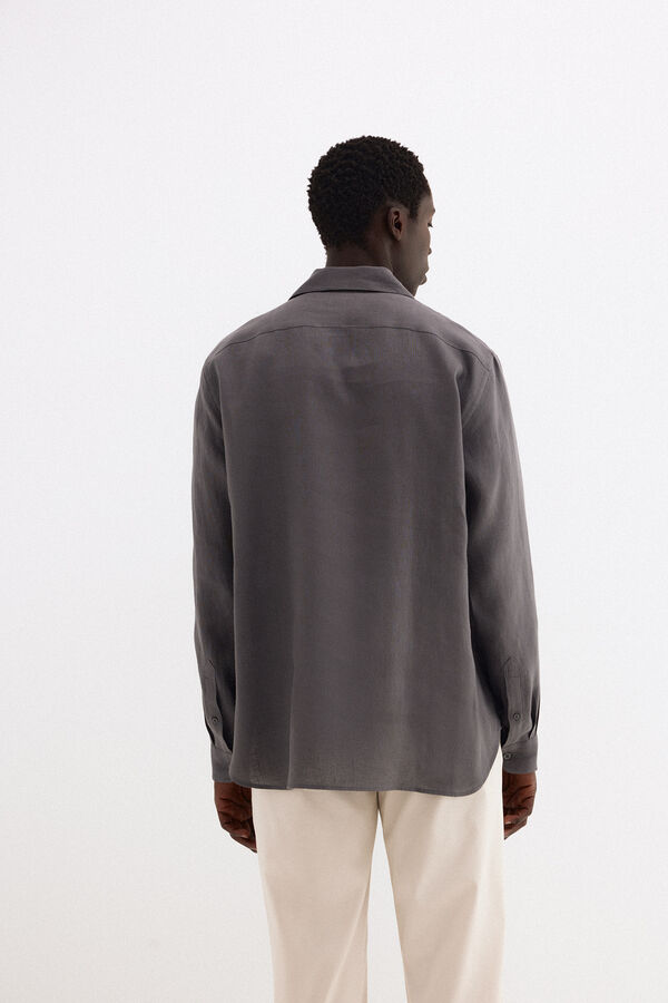 Pedro del Hierro Polera lino lisa Gris