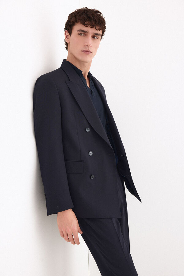 Pedro del Hierro Americana cruzada canvas slim bi-stretch Azul