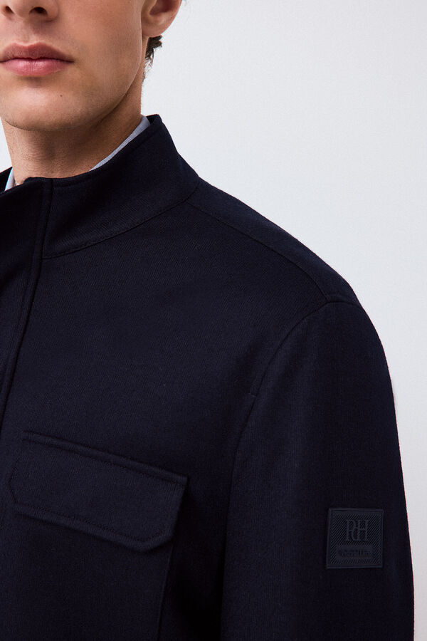 Pedro del Hierro Cazadora punto mezcla lana Azul