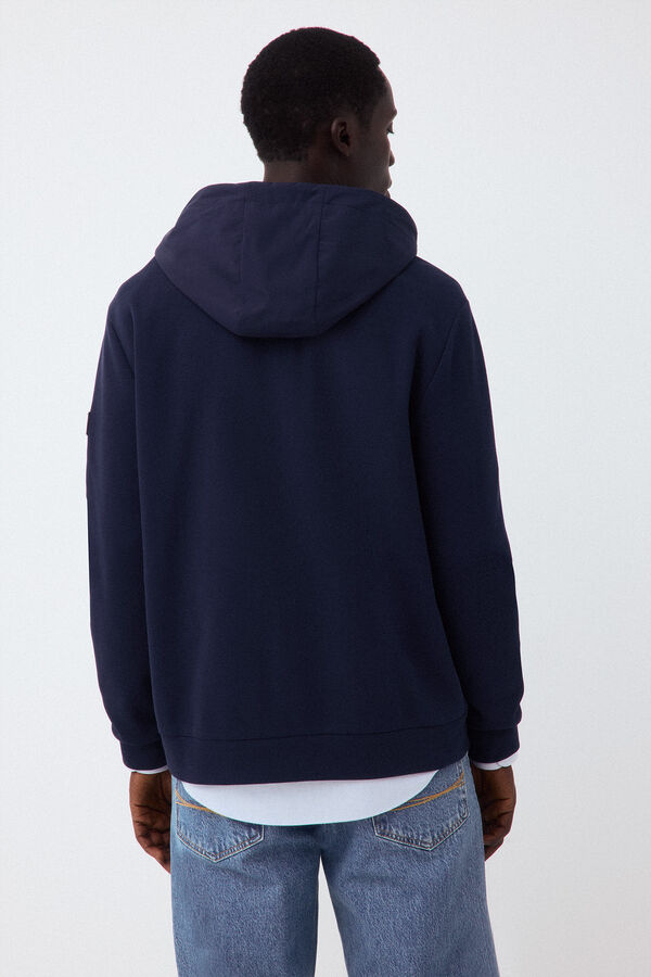 Pedro del Hierro Cardigan t&eacute;cnico con capucha Azul