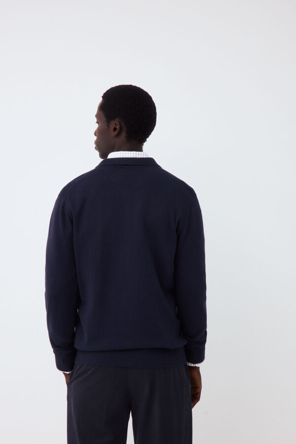 Pedro del Hierro C&aacute;rdigan algod&oacute;n seda cashmere Azul