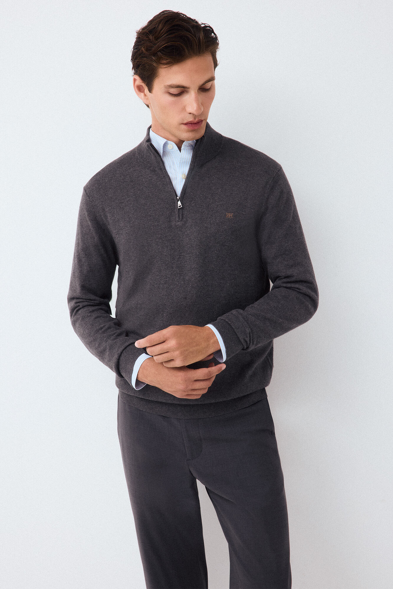 Pedro del Hierro Jersey punto premium algod&oacute;n seda cashmere