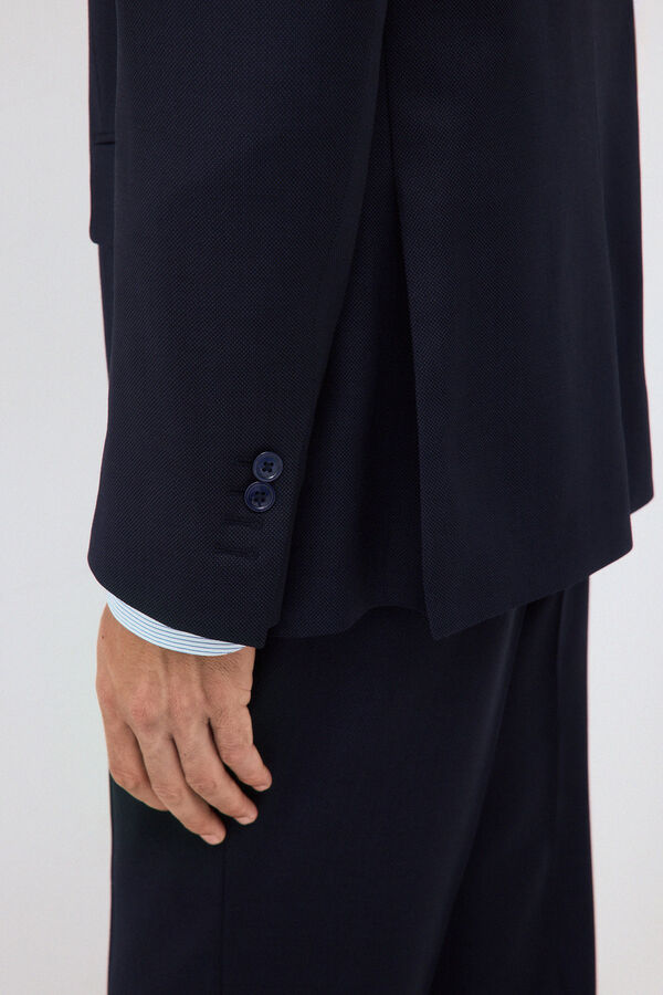 Pedro del Hierro Americana traje coordinado slim ojo de perdiz Azul