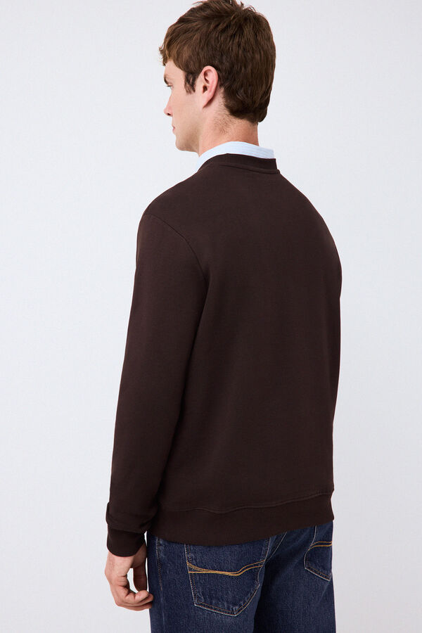 Pedro del Hierro Sudadera logo cuello caja Marr&oacute;n