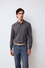 Pedro del Hierro Jersey punto premium algod&oacute;n seda cashmere Gris
