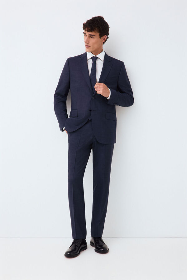 Pedro del Hierro Pantal&oacute;n traje coordinado tailored estructura azul Azul