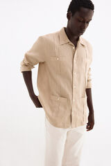 Pedro del Hierro Guayabera lino Beige