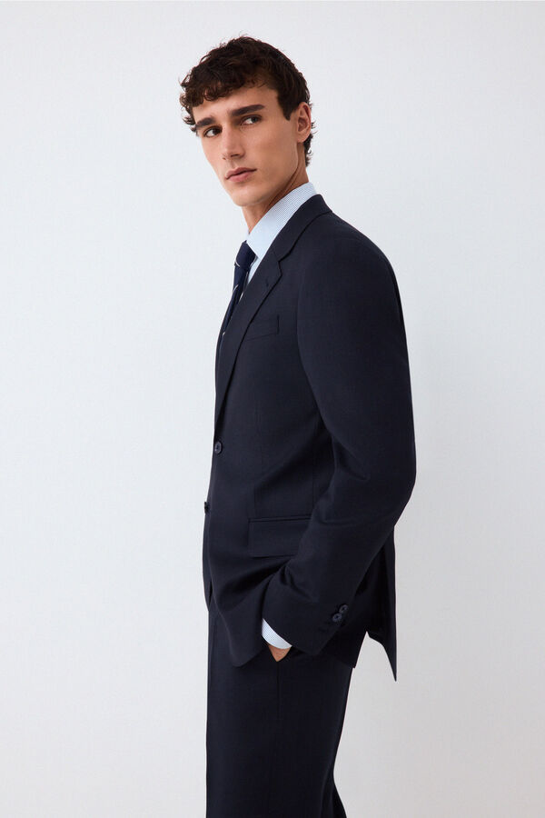 Pedro del Hierro Americana traje coordinado slim ojo de perdiz Azul