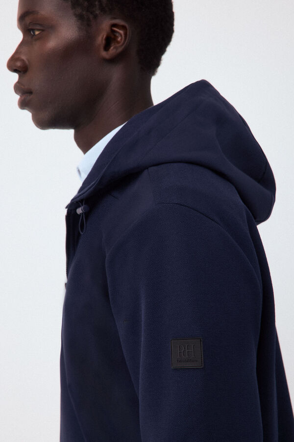 Pedro del Hierro Cardigan t&eacute;cnico con capucha Azul