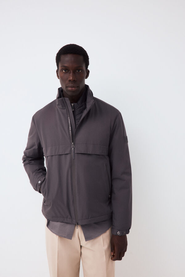Pedro del Hierro Cazadora vistas cremalleras Gris