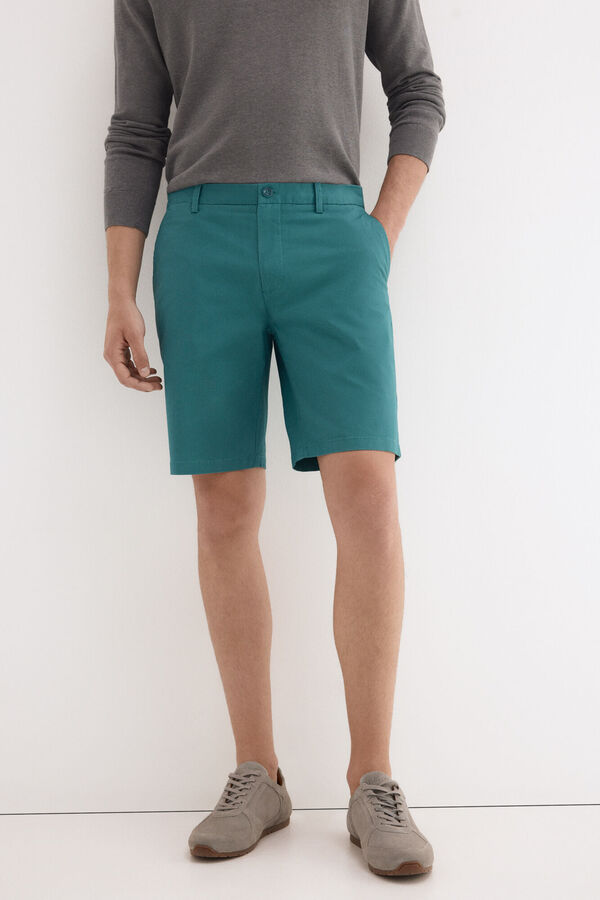 Pedro del Hierro Bermuda chino regular Turquesa