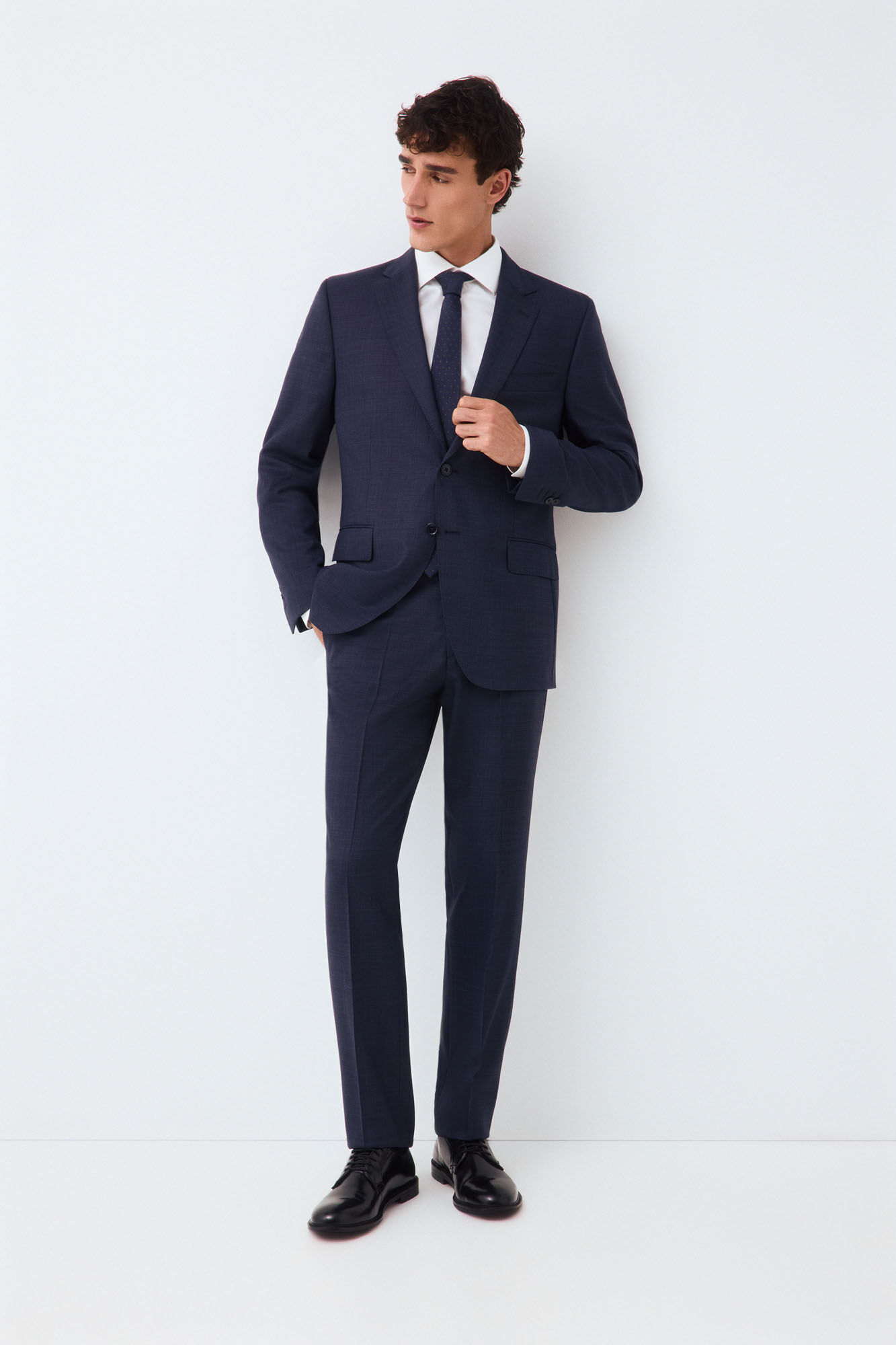 Pedro del Hierro Pantal&oacute;n traje coordinado tailored estructura azul