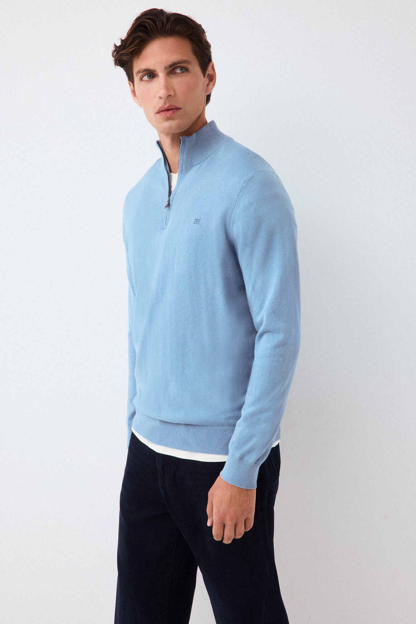Pedro del Hierro Jersey punto premium algod&oacute;n seda cashmere