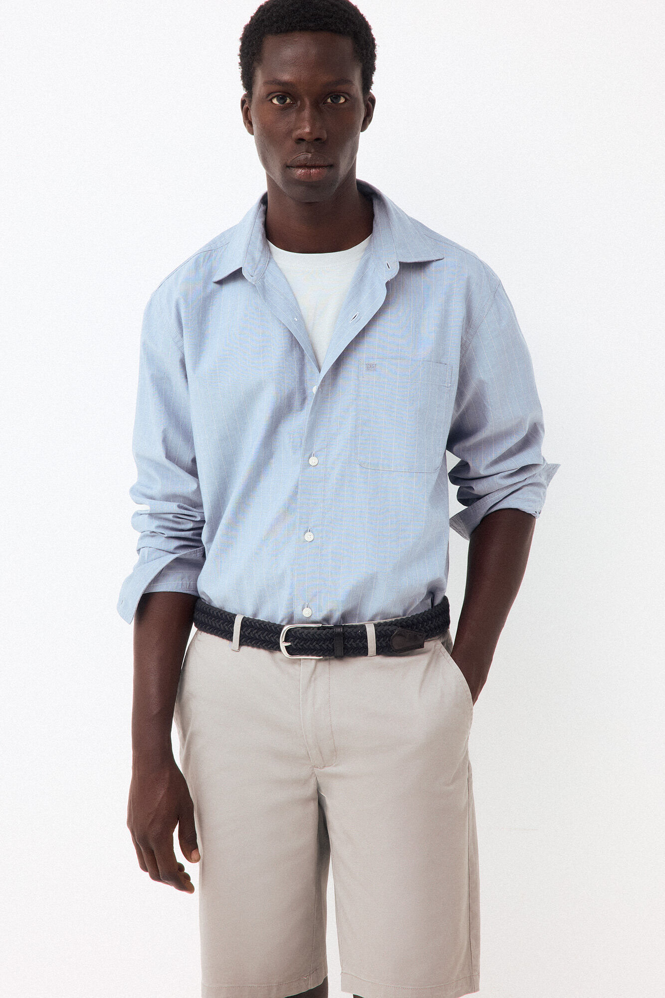 Pedro del Hierro Camisa rayas popel&iacute;n relax fit