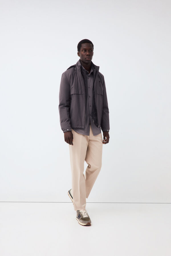 Pedro del Hierro Cazadora vistas cremalleras Gris