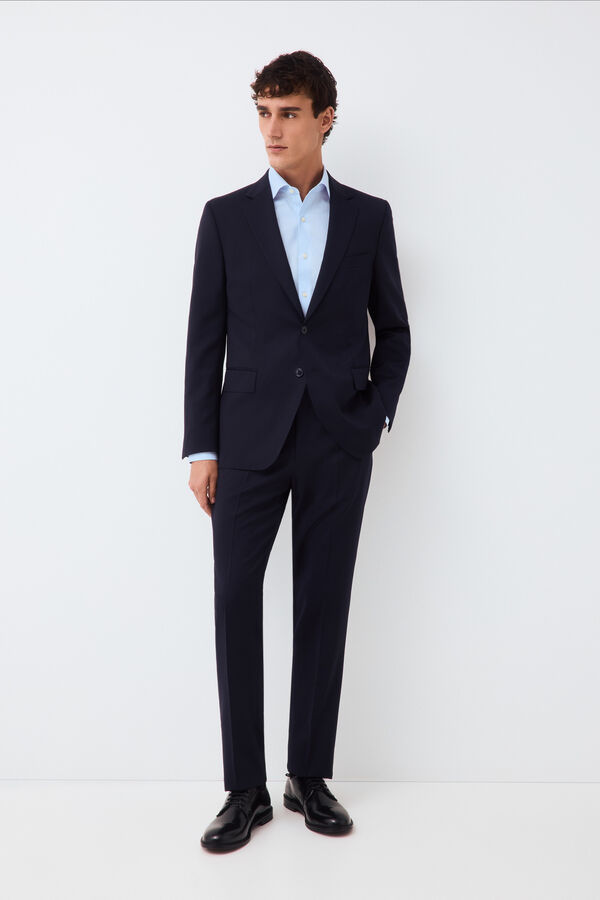 Pedro del Hierro Pantal&oacute;n traje coordinado tailored b&aacute;sico Azul