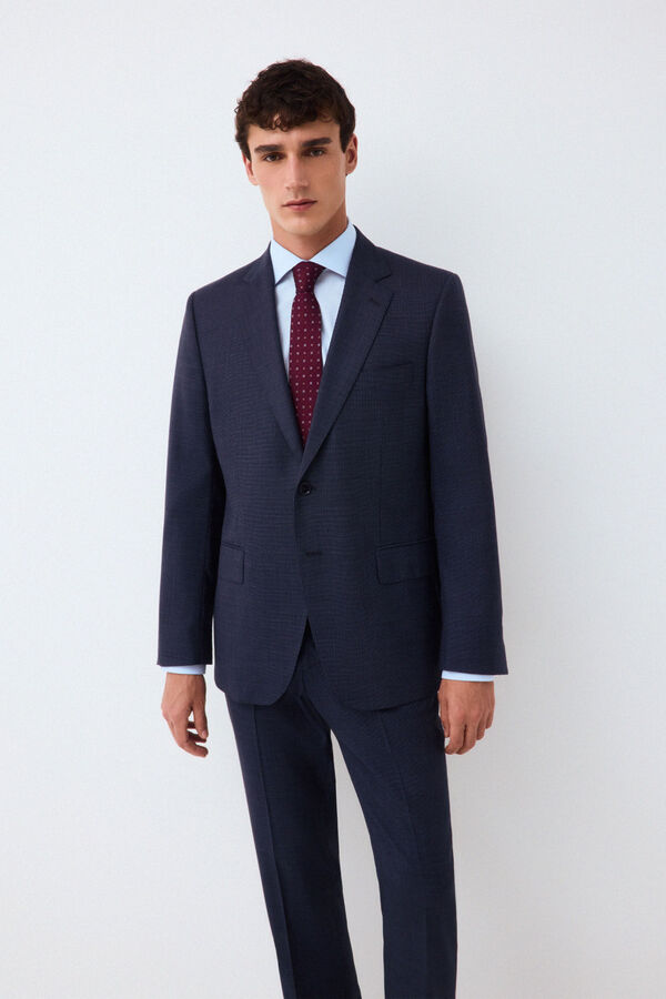 Pedro del Hierro Americana traje coordinado tailored estructura azul Azul