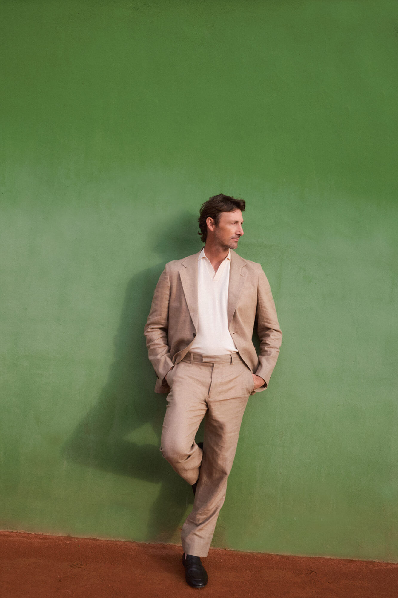 Pedro del Hierro Pantal&oacute;n coordinado mezcla lino