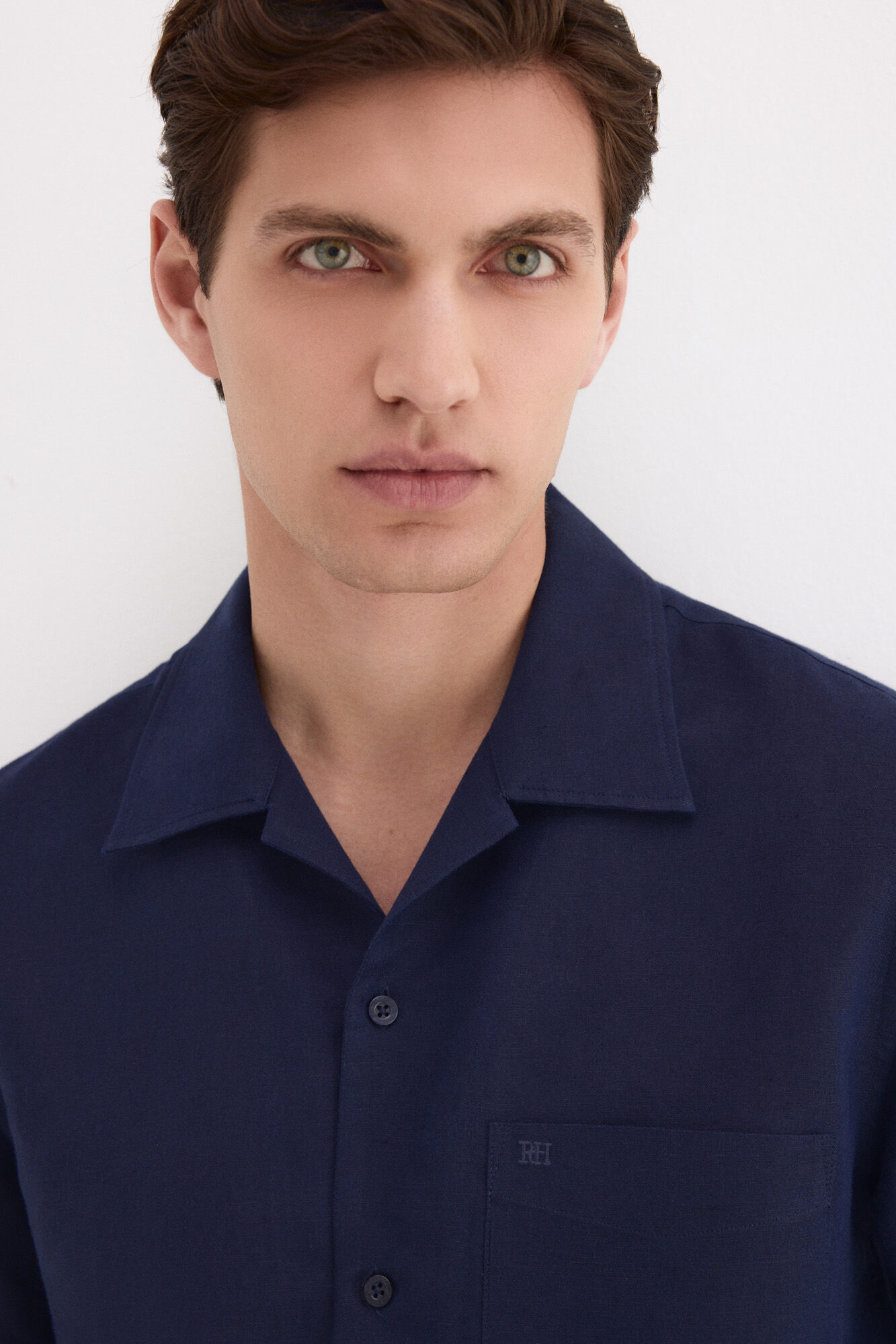 Pedro del Hierro Camisa de lino algod&oacute;n manga corta