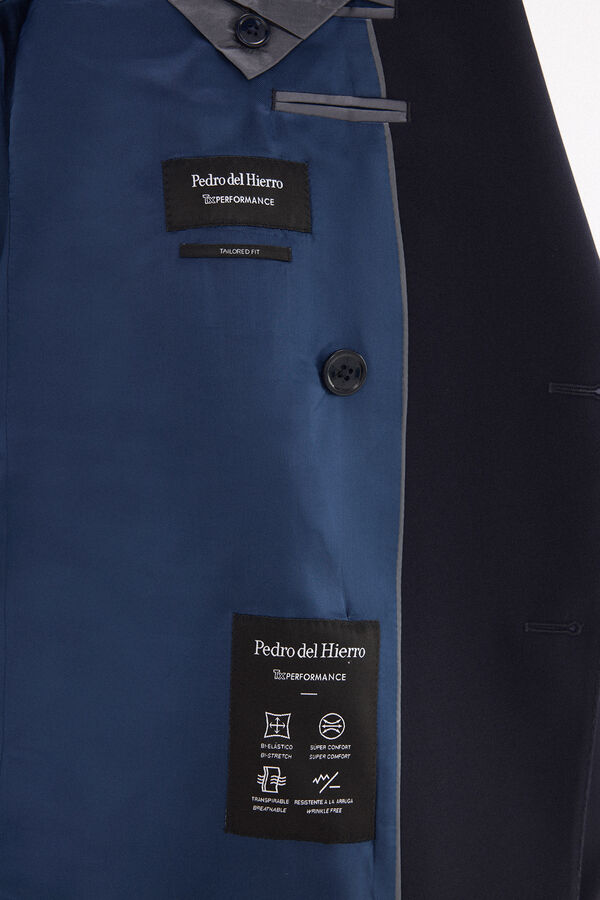 Pedro del Hierro Americana cruzada canvas slim bi-stretch Azul