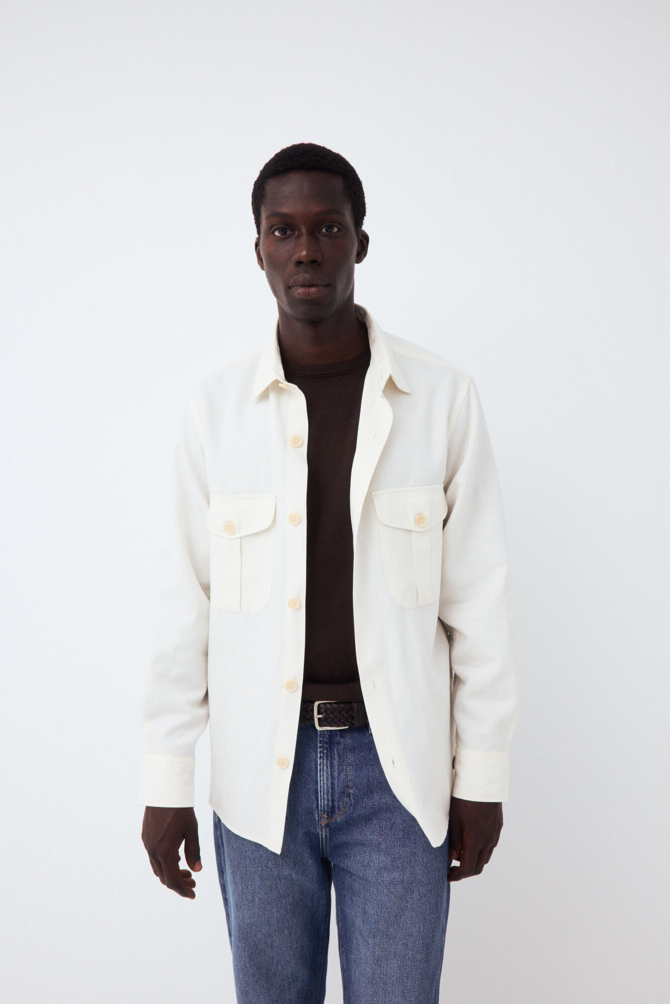 Pedro del Hierro Sobrecamisa lisa tencel lino