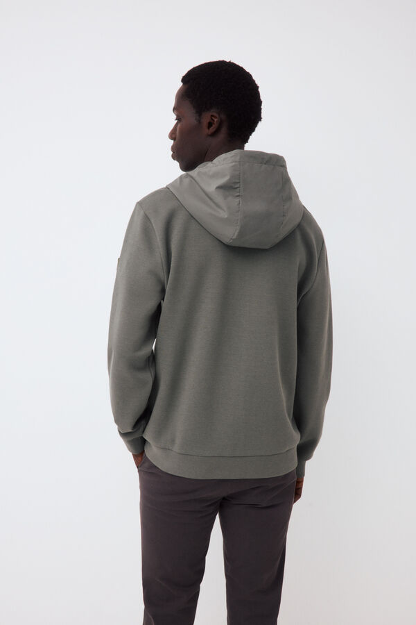 Pedro del Hierro Cardigan t&eacute;cnico con capucha Verde