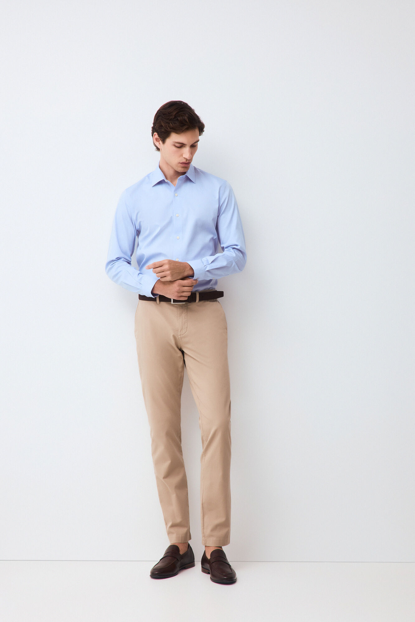 Pedro del Hierro Camisa vestir lisa non iron + antimanchas slim fit