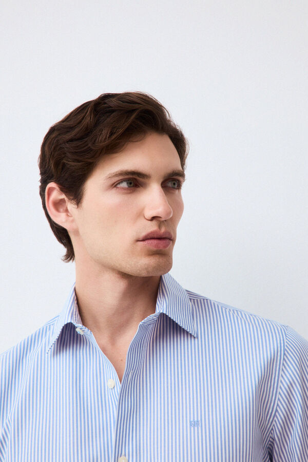 Pedro del Hierro Camisa vestir rayas non iron + antimanchas slim fit Azul
